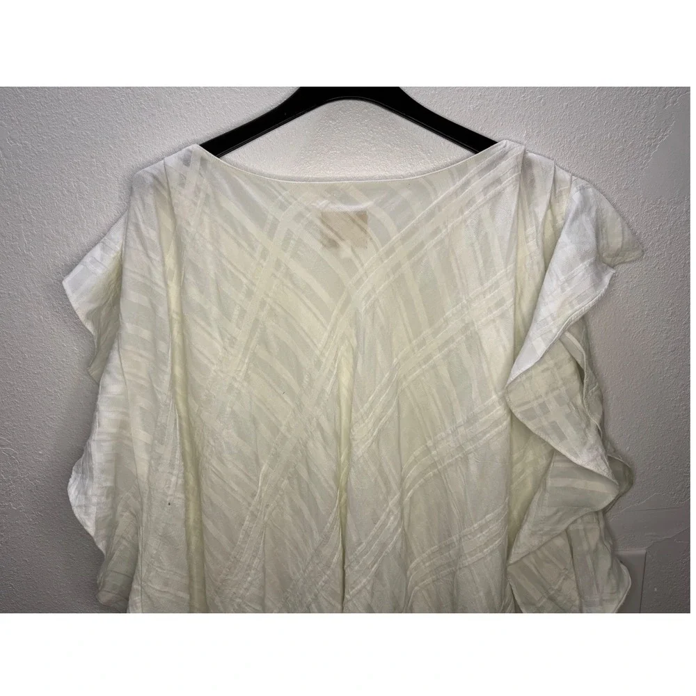 JAG White Textured Ruffle Sleeve Kaftan Beach Cover Up Dress NWT M/L